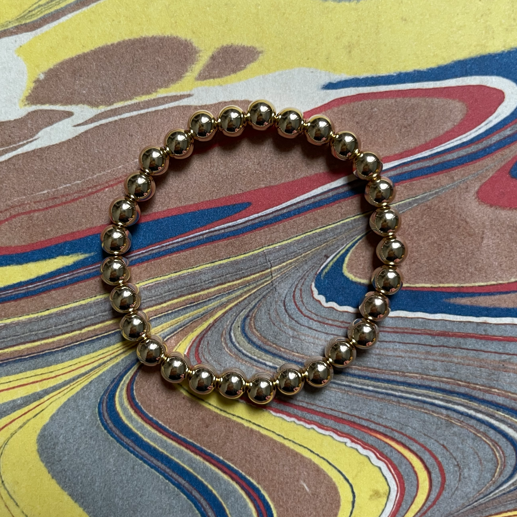Simple Gold Bead Stacker Bracelet