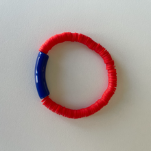 Load image into Gallery viewer, Heishi and Acrylic Tube Bead Bracelet
